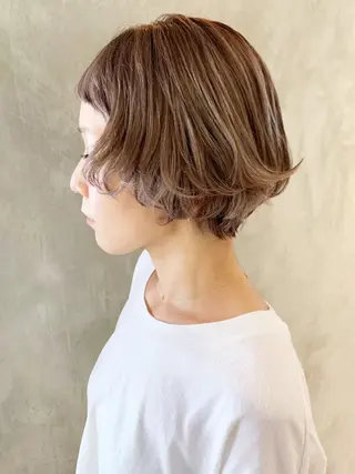 ショート カラー パーマ ヘアアレンジ ITbyALBUM 中野店のヘアスタイル