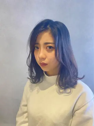 ミディアム カラー 縮毛矯正の達人 山北 直哉のヘアスタイル