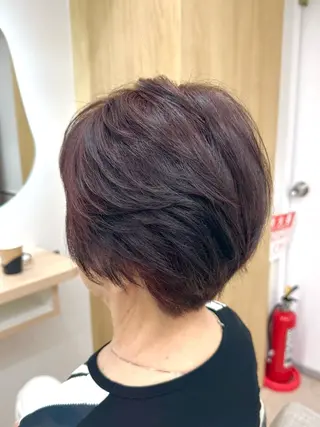 ショート momo🐶韓国ヘア /艶カラー/レイヤーのヘアスタイル