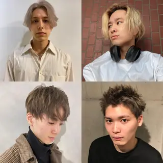 ショート カラー メンズ ハイトーン/ ボブ 中村麟のヘアスタイル