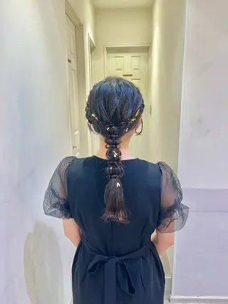 ヘアアレンジ エクステ🎀 暖色カラー🎀amiのヘアスタイル