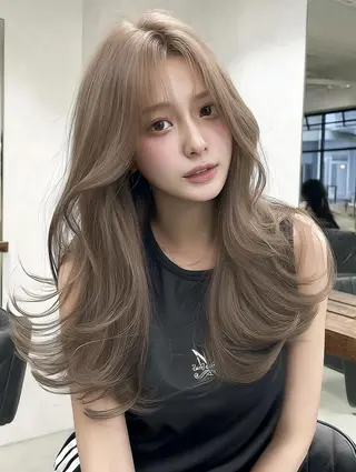 セミロング 福園 弘郁のヘアスタイル