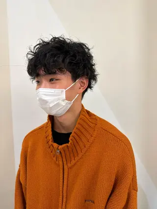 パーマ メンズ 大島 龍興のヘアスタイル