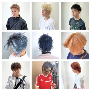 ショート カラー パーマ Mu所属・Muミュー/ブリーチ ハイトーン　Wカラーのヘアスタイル