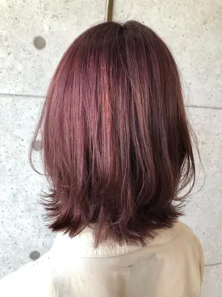 ミディアム カラー 福森 みずきのヘアスタイル