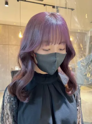 セミロング カラー ヘアアレンジ 🎀ハイトーン・艶 カラー HANA🎀のヘアスタイル