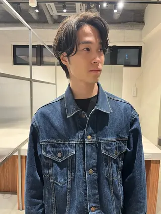 ミディアム パーマ メンズ ［LIC南堀江］大井 悟のヘアスタイル