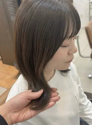 ミディアム カラー 頭皮×髪質改善 透明感カラー💎中村のヘアスタイル