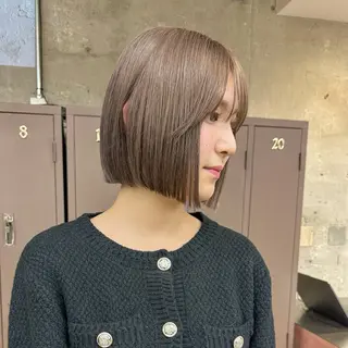 ミディアム カラー 岡本康平/ボブ/ブリ ーチ/似合わせカットのヘアスタイル