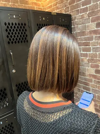 ミディアム カラー メンズ 久木原 ゆりのヘアスタイル