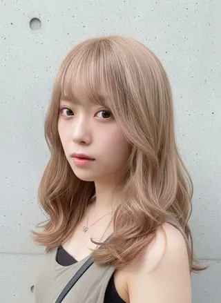 セミロング カラー ホワイト系はお任せ /ブリーチ/店長岩崎のヘアスタイル