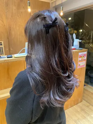 セミロング カラー ヘアアレンジ 🎗️【ヘアセット 美眉】吉川玲🎗️のヘアスタイル
