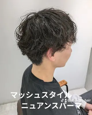 ミディアム メンズ 髪質改善/韓国メンズ カット&パーマ 猿川のヘアスタイル