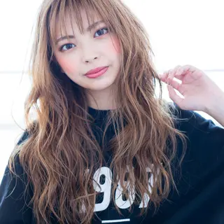 ロング カラー 小野 和摩のヘアスタイル