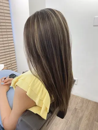 ロング カラー ハイライト⭐️上野 高広のヘアスタイル
