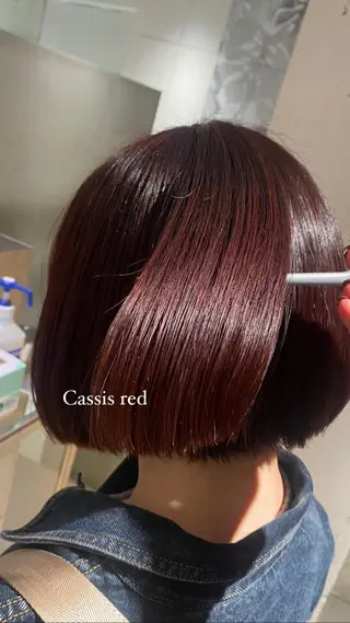ミディアム ミオ💎ショート 透ける暗髪のヘアスタイル