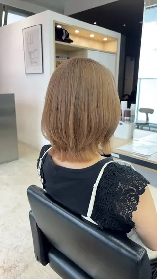 ミディアム カラー 🪽髪質改善矯正 🤍MIU🤍のヘアスタイル