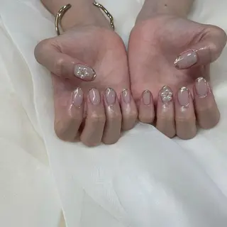 セミロング カラー ヘアアレンジ ネイル マツエク・マツパ 𓂃🦢Aurora Swan🌙𓂃のネイルデザイン