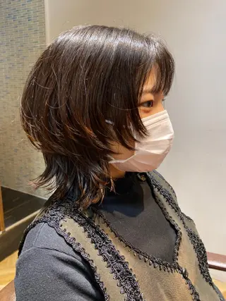 ショート カラー パーマ 美髪改善・レイヤー tadasuke⭐️のヘアスタイル