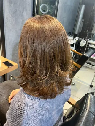 ミディアム カラー メンズ キッズ マツエク・マツパ アイブロウ 透明感カラー🤎 ゆりのヘアスタイル