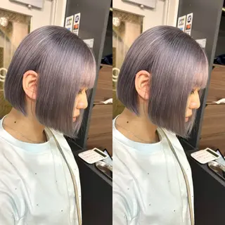 ショート バレイヤージュ ボブ🌈ナツヤのヘアスタイル