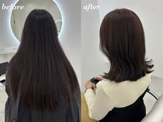 ミディアム カラー 【aini天王寺】 𝐚𝐢𝐫𝐢✂︎のヘアスタイル