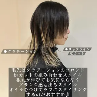 ロング カラー パーマ ヘアアレンジ 【姫カット】 ナカムラコウキのヘアスタイル