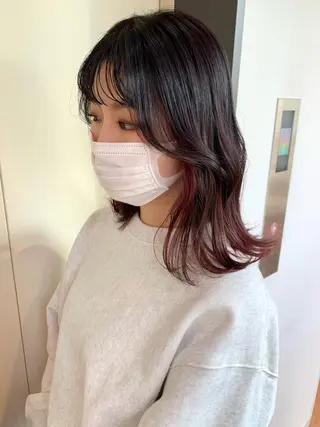 ミディアム カラー SAKINO. ベージュカラーのヘアスタイル