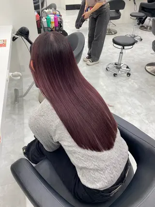 ロング カラー 💖似合わせカラー レイヤー💖縮毛矯正のヘアスタイル