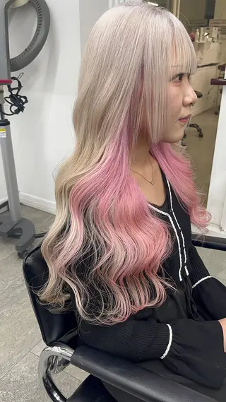 カラー 渋谷🎨ブリーチ特化 ×エクステ🎨レンのヘアスタイル