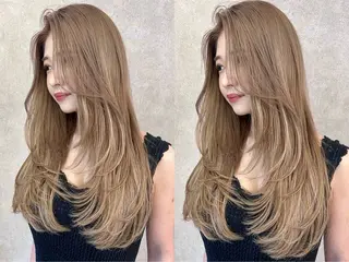 セミロング ブリーチ/ハイトーン LOWRL【ロウル】のヘアスタイル