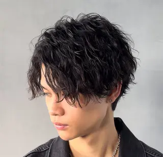 ミディアム パーマ ヘアアレンジ メンズ fifth 石川 凪のヘアスタイル