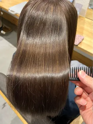 ミディアム 髪質改善｜縮毛矯正 ならelu宿河原のヘアスタイル