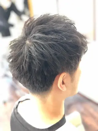ショート カラー パーマ ヘアアレンジ メンズ men's特化　石井 貴章のヘアスタイル