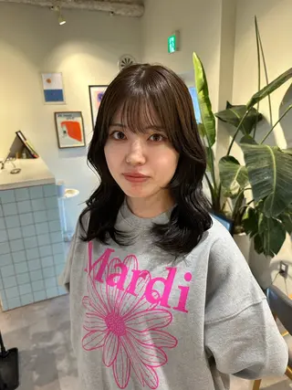 ロング カラー HANAME 原宿美容室のヘアスタイル