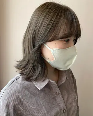 ミディアム カラー hub hair レイヤー/透明感のヘアスタイル