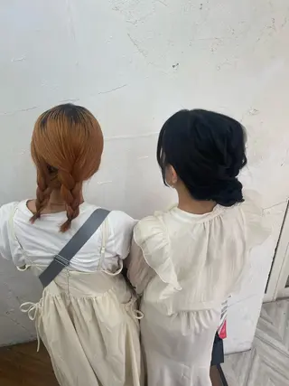 ヘアアレンジ 𝙃𝘼𝙍𝙐🎀 韓国×エクステのヘアスタイル