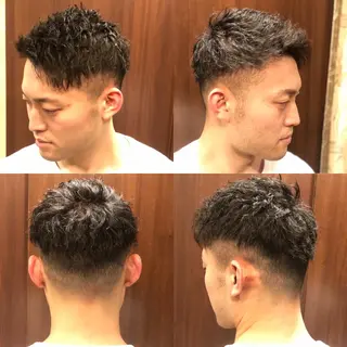 ショート パーマ ヘアアレンジ メンズ 萩原 勇樹のヘアスタイル