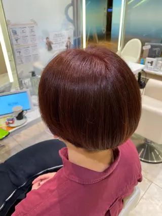 カラー 🌼丸みボブ🌼 ショート　柏木結太のヘアスタイル