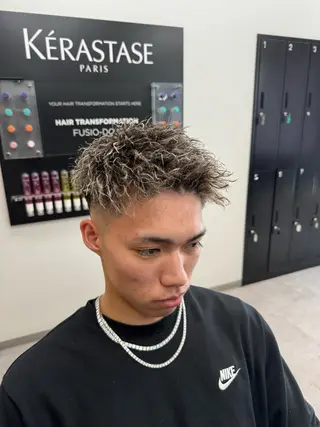 ショート カラー パーマ メンズ 【men's Lapis横浜】海人のヘアスタイル