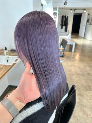 セミロング カラー ✨艶ブリーチカラー ✨四ノ宮裕己のヘアスタイル