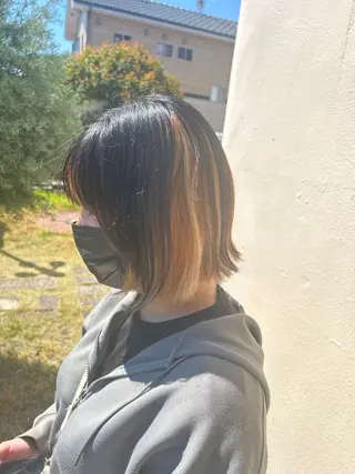 ショート ボブ/水素カラー/ 美髪/蟹江/吉川清保のヘアスタイル