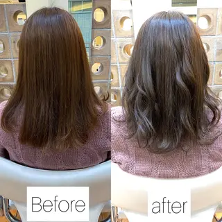 セミロング カラー ✨髪質改善専門店✨ QOLU✨のヘアスタイル