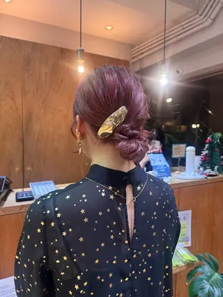 セミロング ヘアアレンジ 🎗️【ヘアセット 美眉】吉川玲🎗️のヘアスタイル