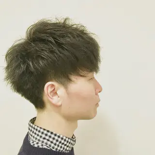 ショート カラー パーマ メンズ ニュアンスパーマ/ レイヤー/茶屋町のヘアスタイル