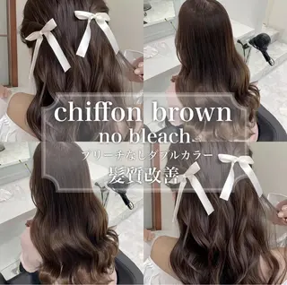 カラー 🤍ブリーチなし ブラウンhimi🤍のヘアスタイル