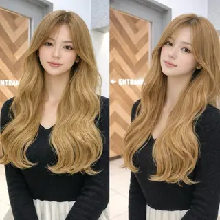 ロング カラー GO TODAY仙台一番町店所属・ゆさこのか ダブルカラー/縮毛のヘアスタイル