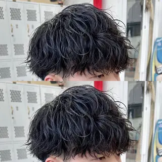 ミディアム パーマ メンズ メンズ特化✂️ 小枝 優生のヘアスタイル