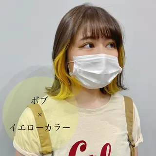 ミディアム カラー ヘアアレンジ ナカジマ ボブ/レイヤーのヘアスタイル