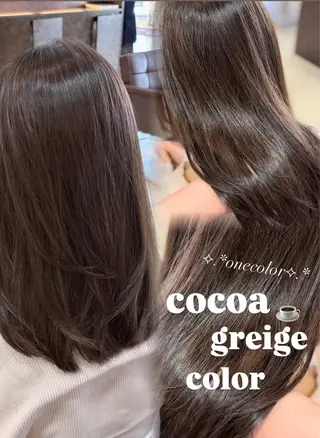 セミロング カラー 🤎韓国ヘア ベージュ まゆか🤎のヘアスタイル